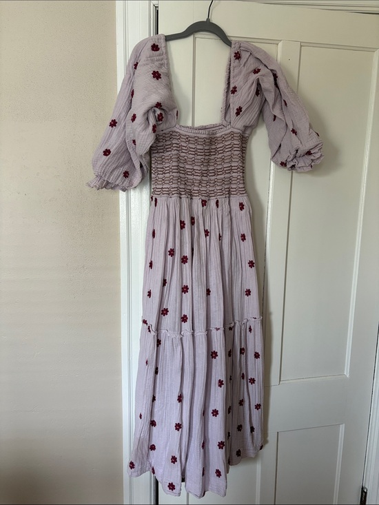 Free People Dresses & Skirts - Free People Dress with Red Floral Embroidery, M,